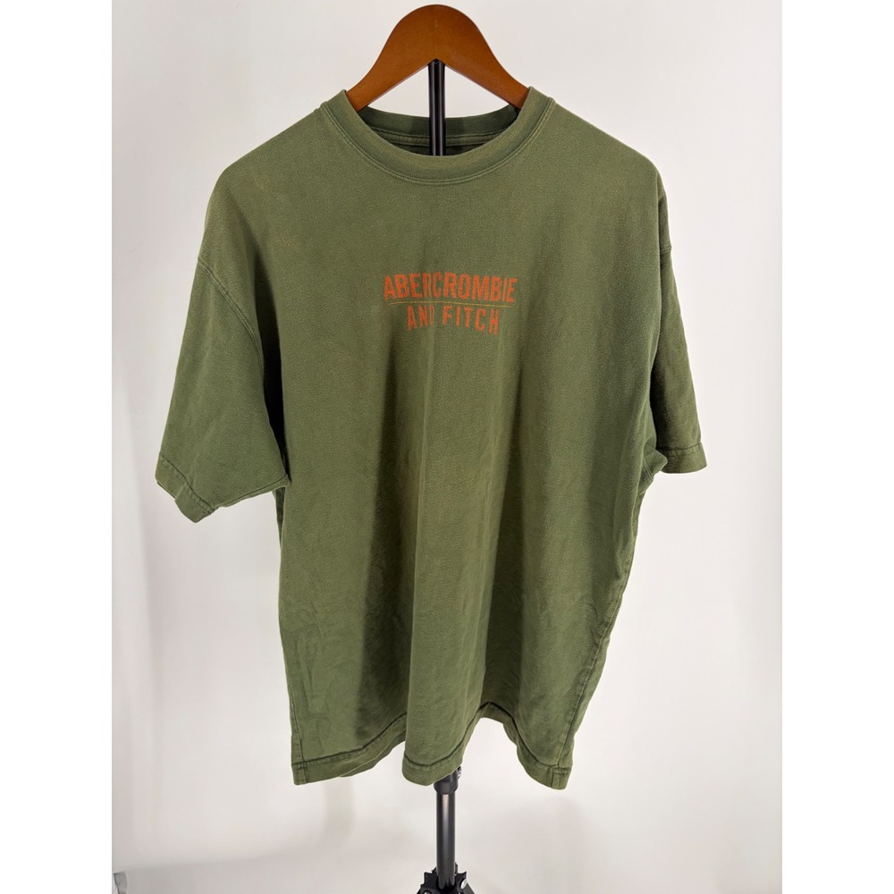 Abercrombie & Fitch Men's XL Tee Moss Green Vintage Y2K